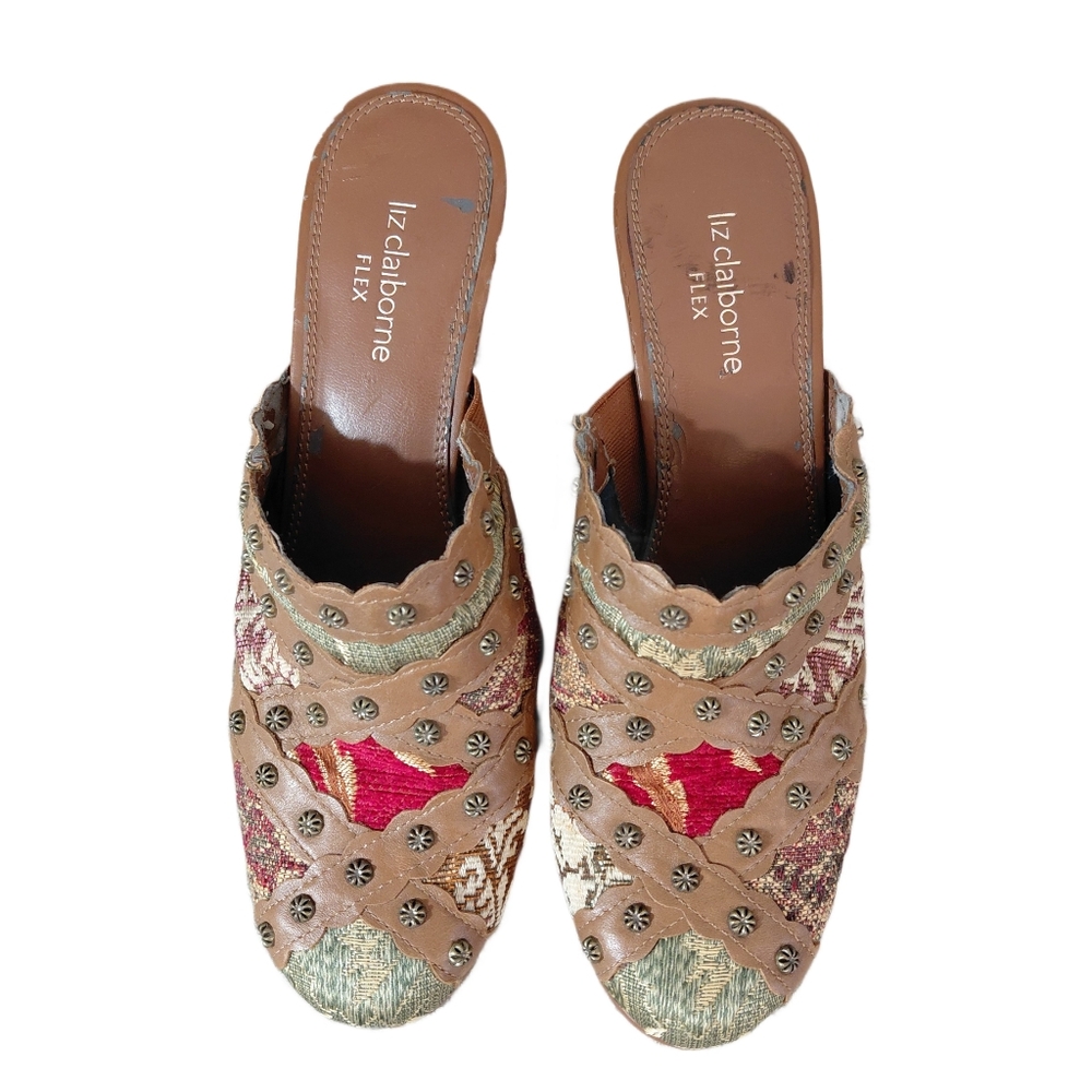 Liz Claiborne Patchwork Multicolor Embroidered Ta… - image 2